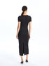 LC Waikiki Crew Neck Straight Short Sleeve Women's Bodycon Dress